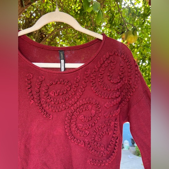 Anthropologie Tracy Reese Rich Burgundy Knit Sweater - Picture 4 of 6